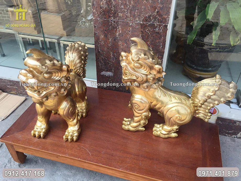 Hình ảnh đôi linh vật nhìn từ trên cao